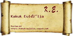 Kakuk Eulália névjegykártya